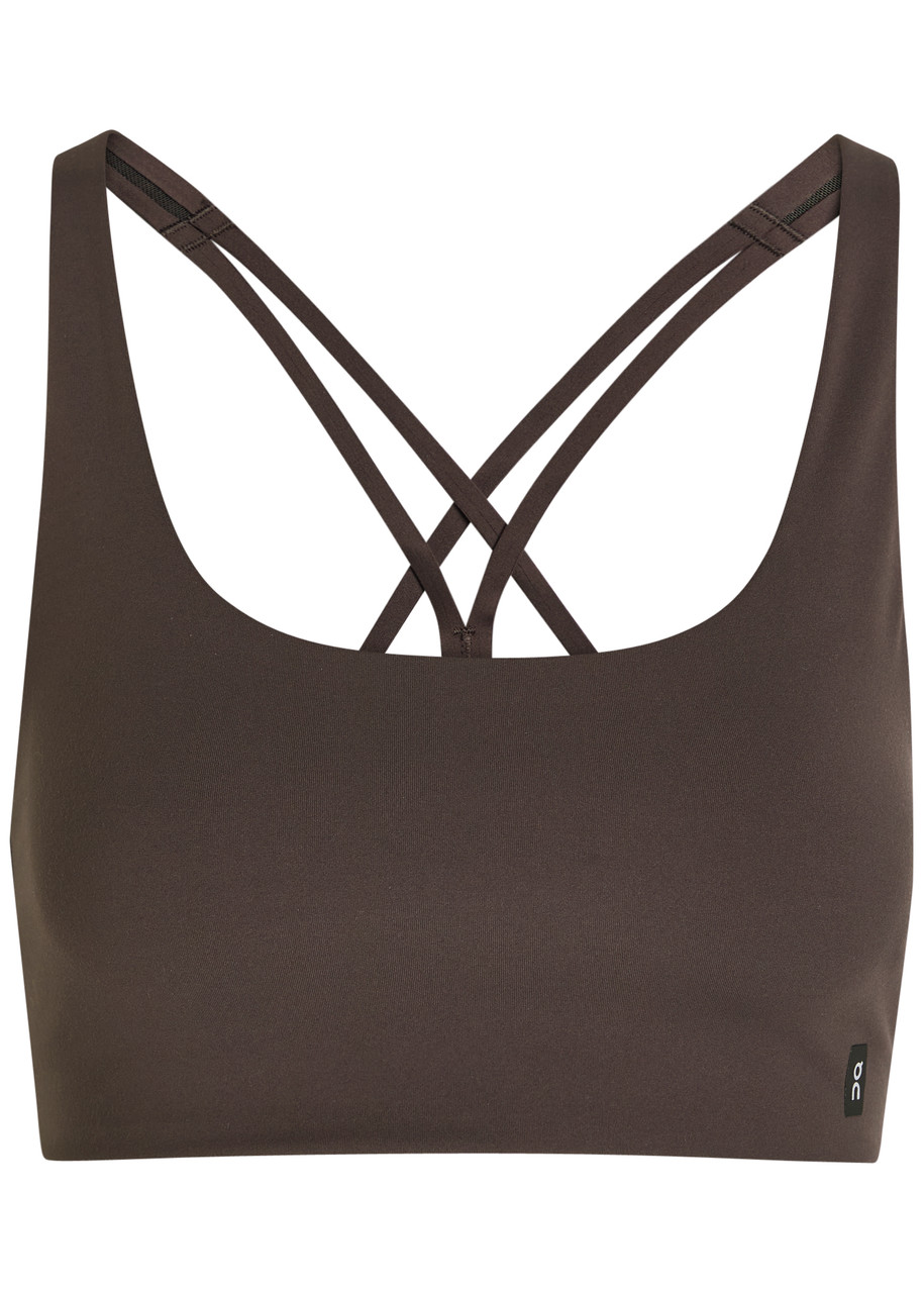 On Studio Stretch-jersey Bra Top In Brown