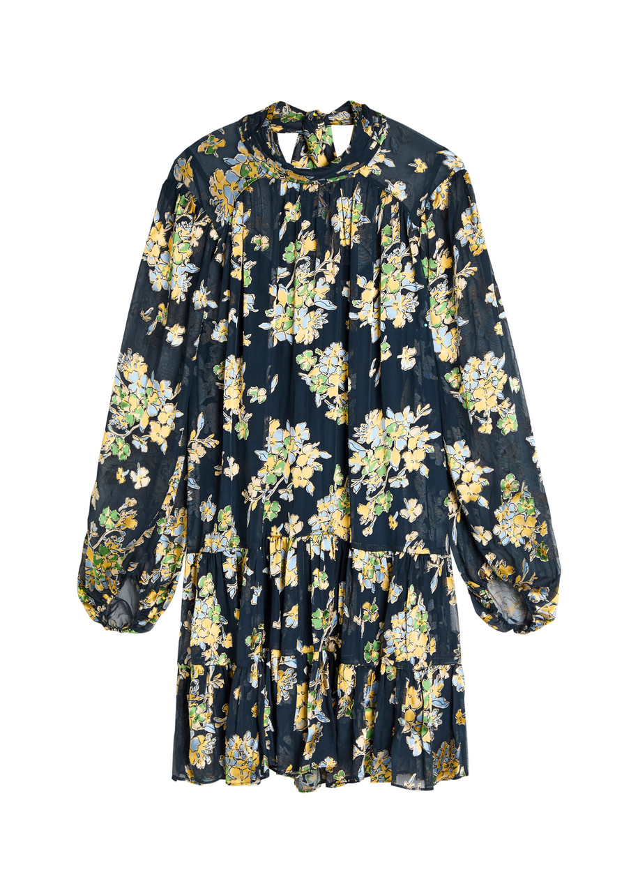 Rixo Anaya Floral Chiffon Mini Dress - Multicoloured - 6 (UK6 / Xxs)