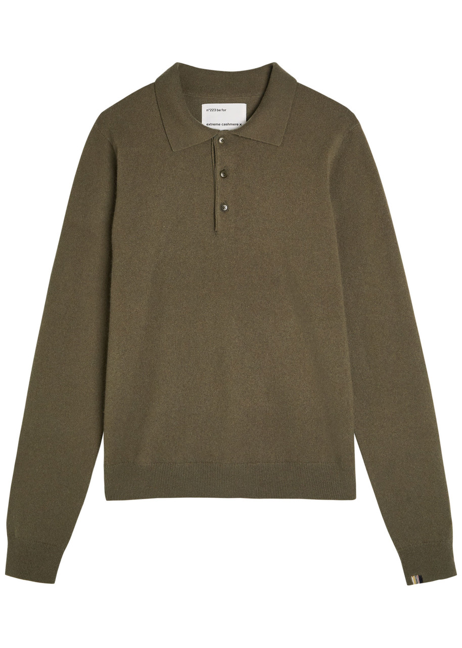 Extreme Cashmere N°223 Be For Cashmere-blend Polo Jumper - Dark Green - One Size