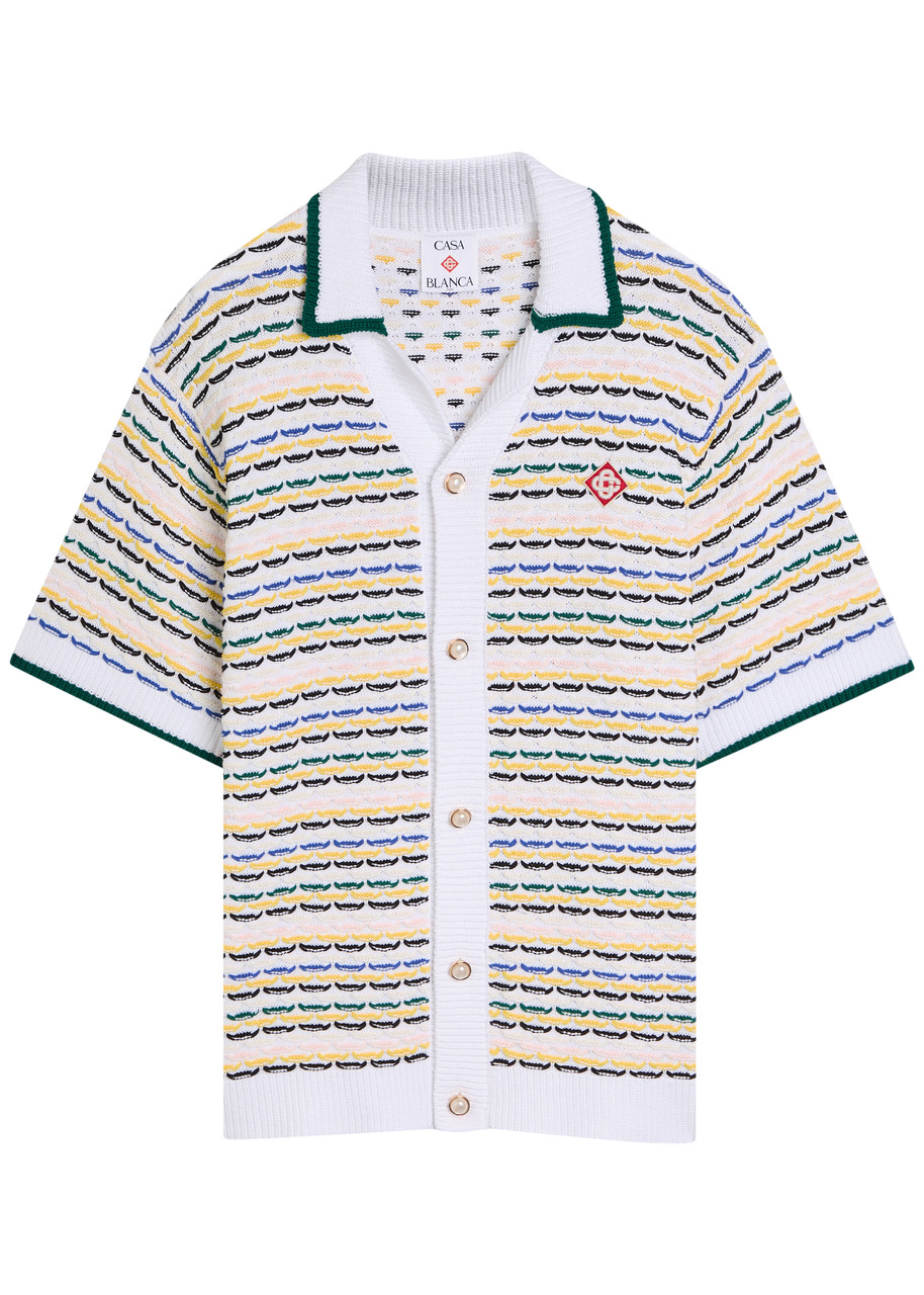 Casablanca Logo-appliquéd Patterned Cotton-knit Shirt - Multicoloured 1 - L