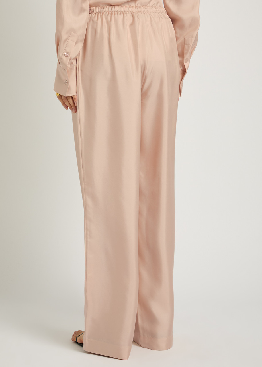  Rohe Drawstring Straight-leg Silk Trousers - Rose - 34 (uk6 / Xs) 