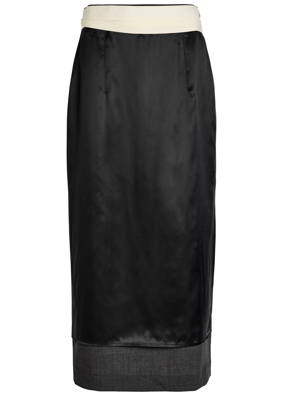 Rohe Inside-out Stretch-wool Midi Skirt - Dark Grey - 34 (UK6 / XS)
