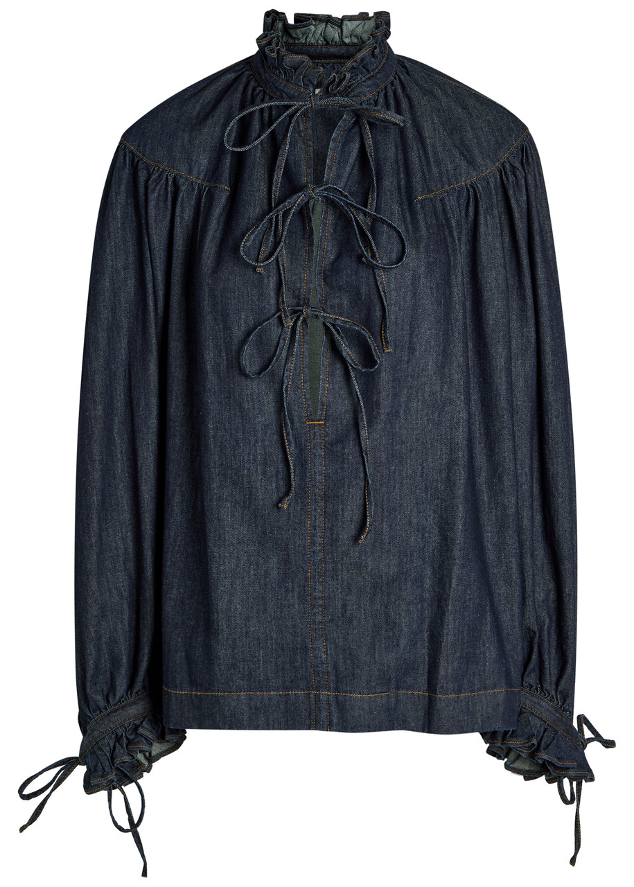 Dries Van Noten Catya Denim Blouse - Indigo - M (UK12 / M)
