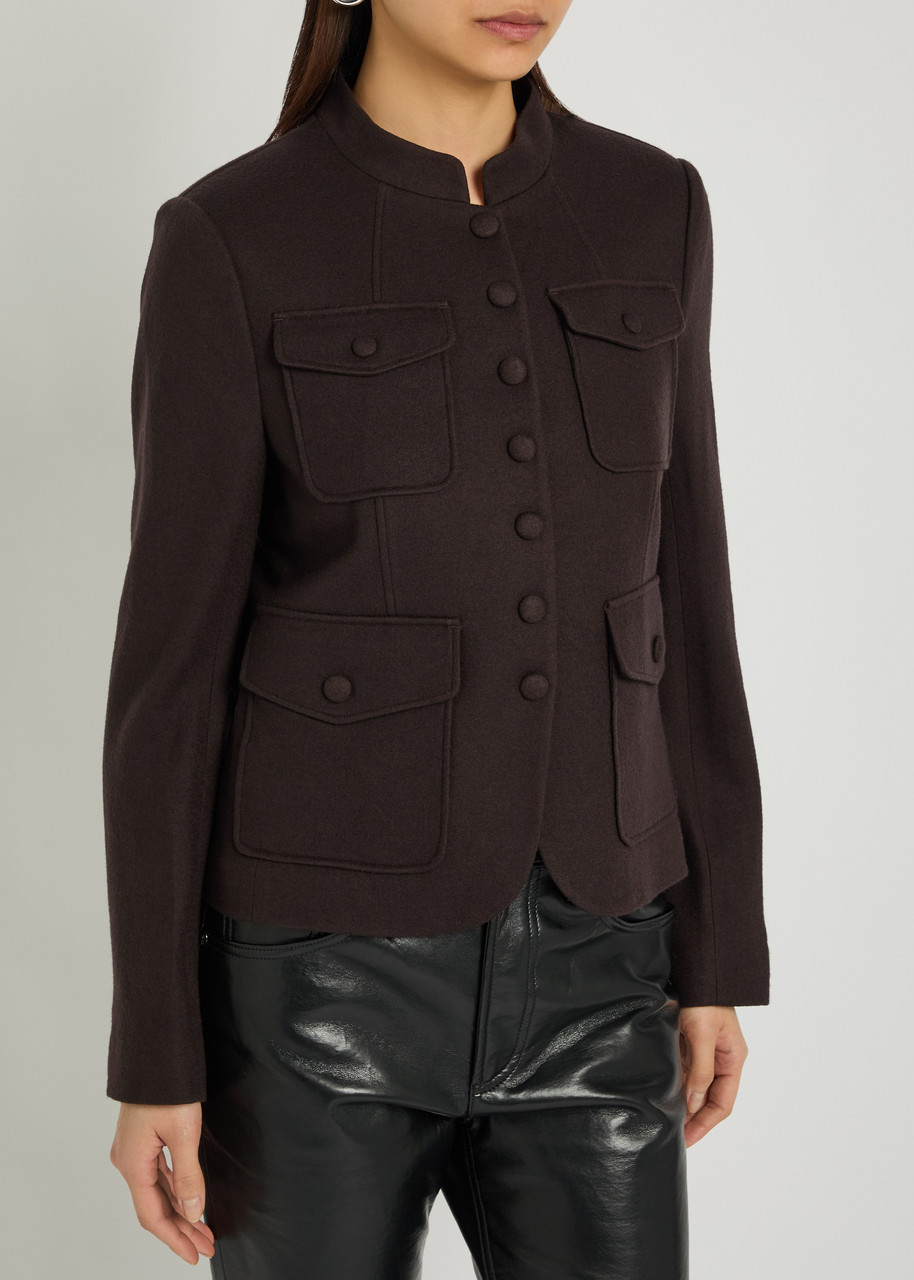  Rag & Bone Mercer Wool Jacket - Dark Brown - 2 (uk6 / Xs) 