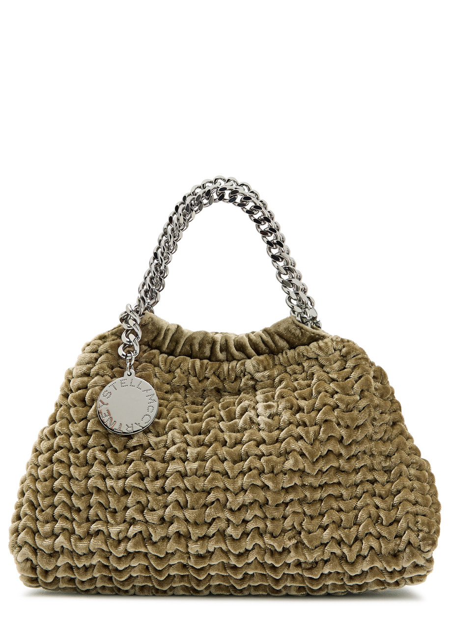 Stella Mccartney Falabella Mini Drawstring Velvet top Handle bag - Green - One Size