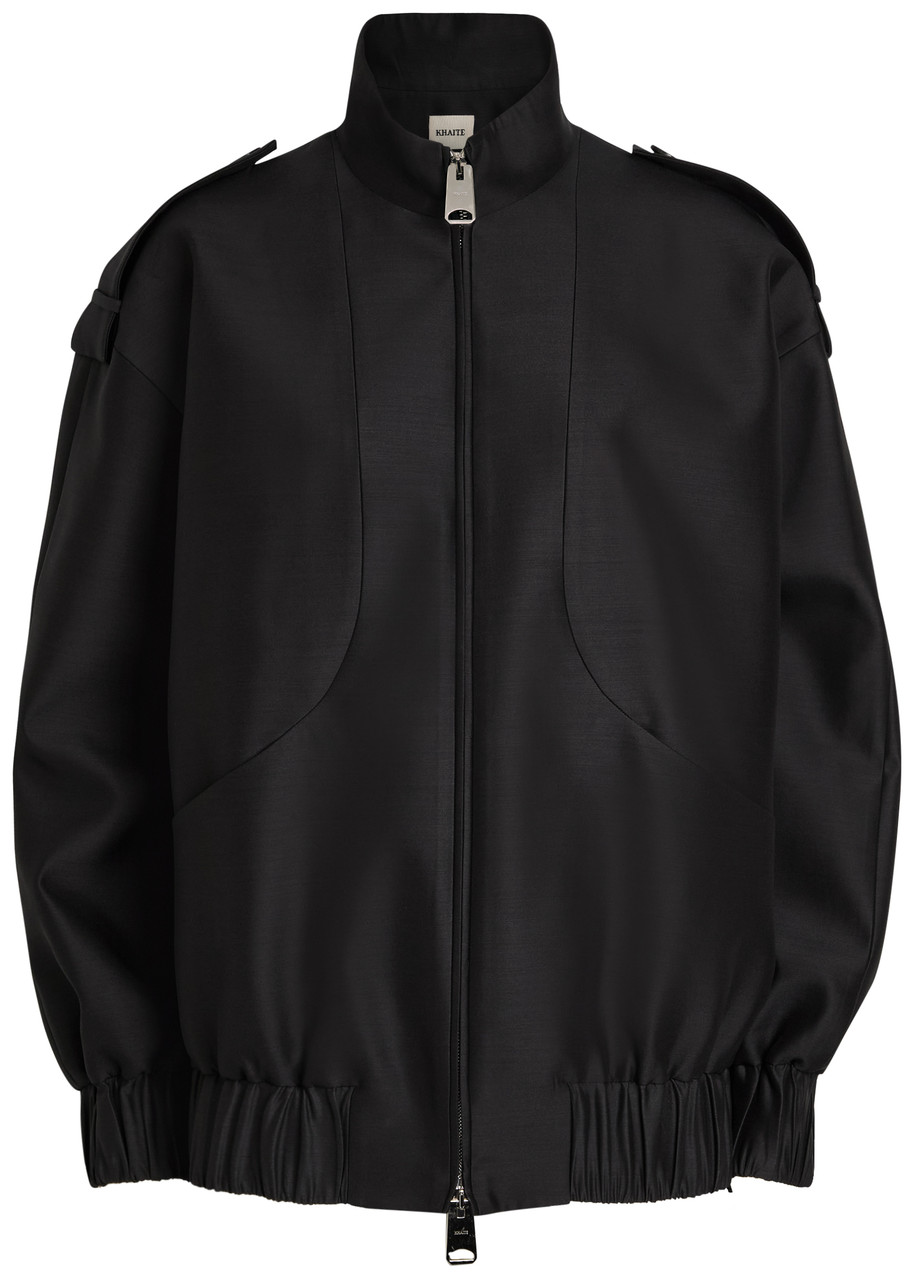 Khaite Sigi Wool and Silk-blend Jacket - Black - M (UK12 / M)