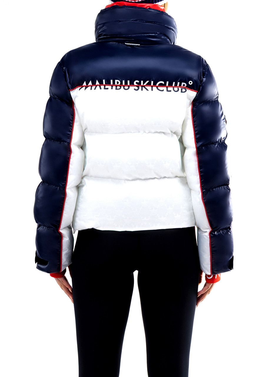 Malibu Ski Club Skisport Puffer Jacket – White – L (UK14 / L)