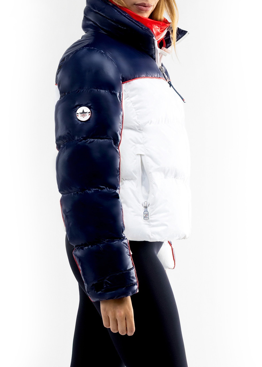 Malibu Ski Club Skisport Puffer Jacket – White – L (UK14 / L)