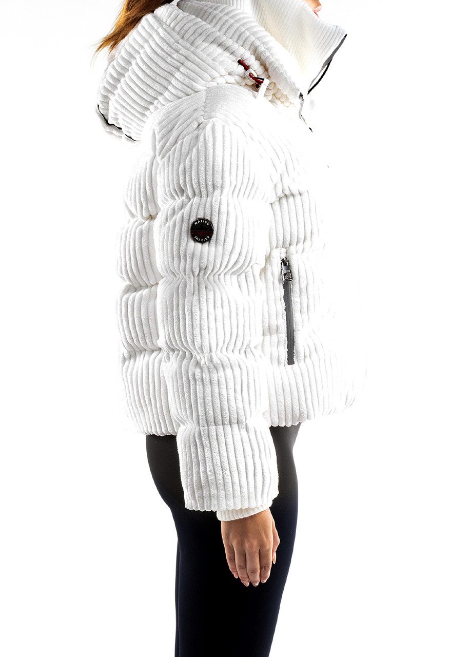 Malibu Ski Club Piste Puffer Jacket – White – L (UK14 / L)