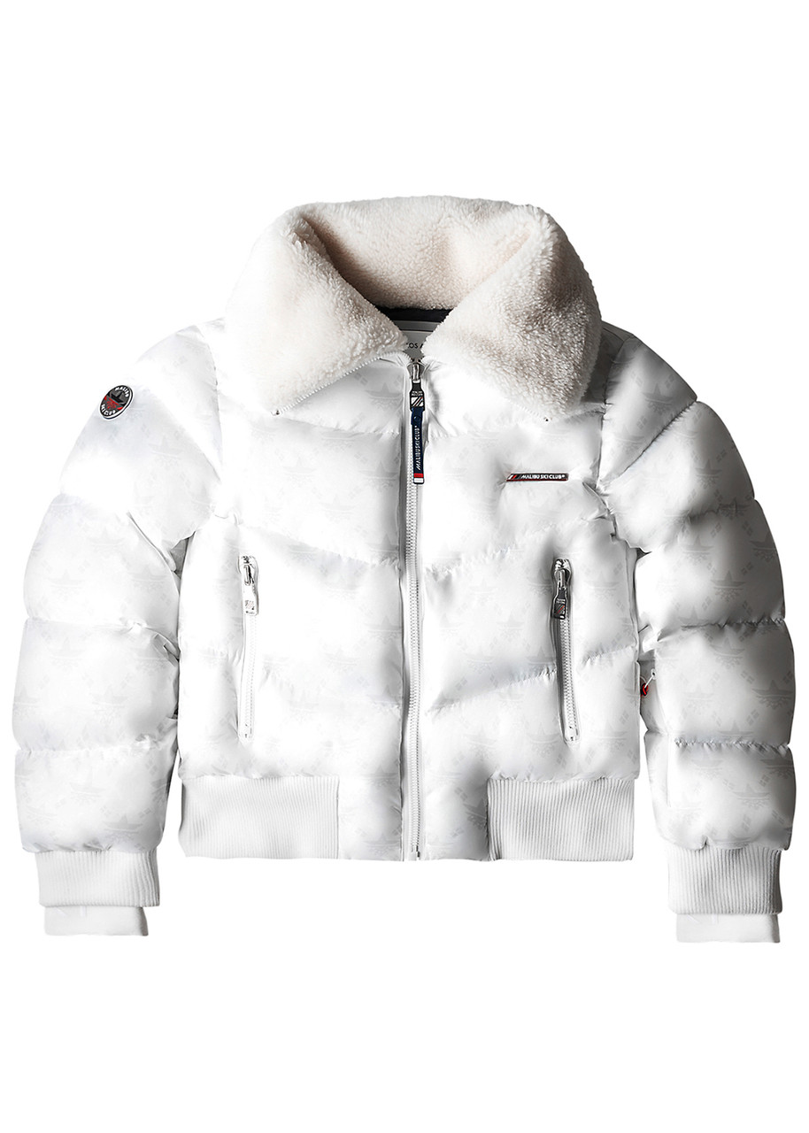 Malibu Ski Club Classic Bomber Jacket - White - M (UK12 / M)