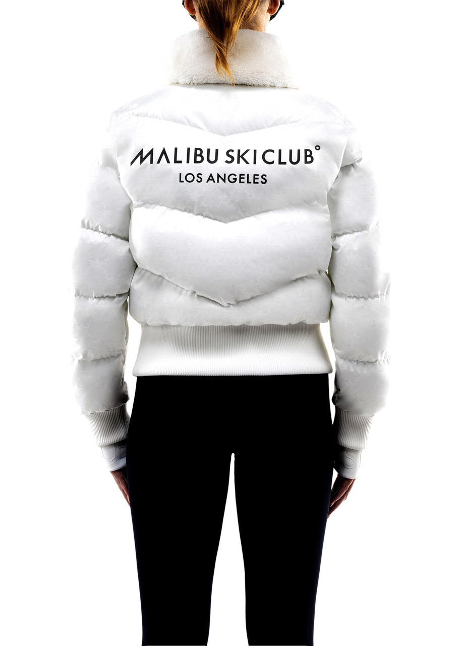 Malibu Ski Club Classic Bomber Jacket – White – S (UK8-10 / S)