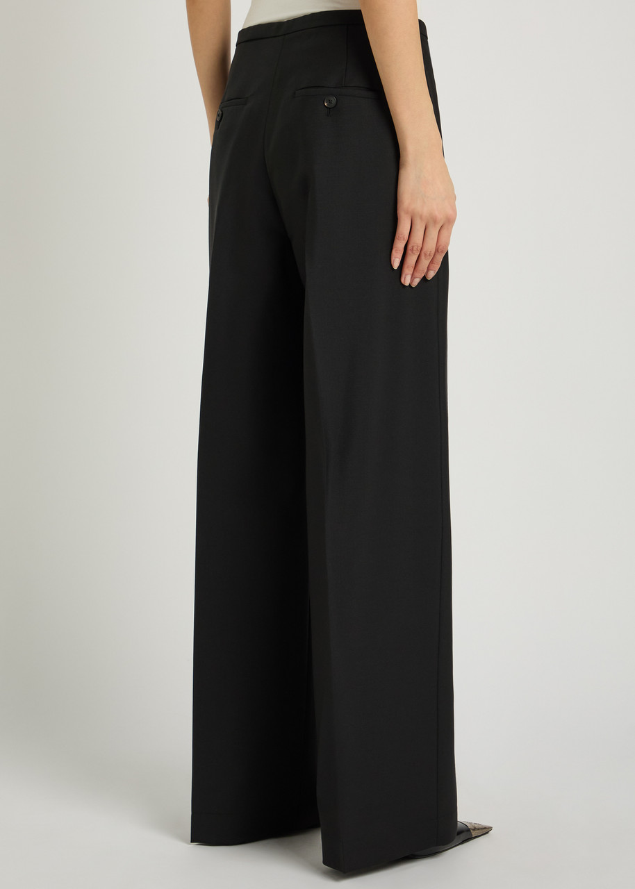  Rohe Drawstring Straight-leg Wool-blend Trousers - Black - 38 (uk10 / S) 