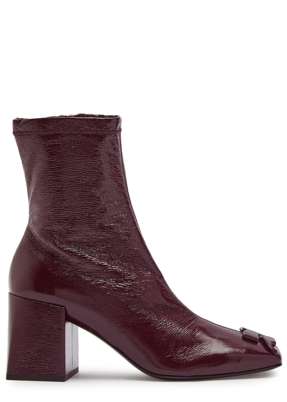 Courrèges Reedition Crinkled Vinyl Ankle Boots - Burgundy - 37 (IT37 / UK4)