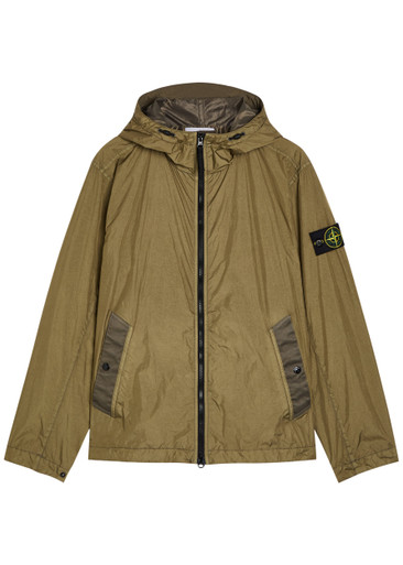 STONE ISLAND Hooded crinkled shell jacket | Harvey Nichols