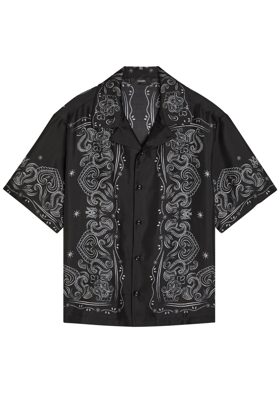 Amiri Bandana-print Silk Shirt – Black – S Amiri Bandana-print Silk Shirt – Black – S