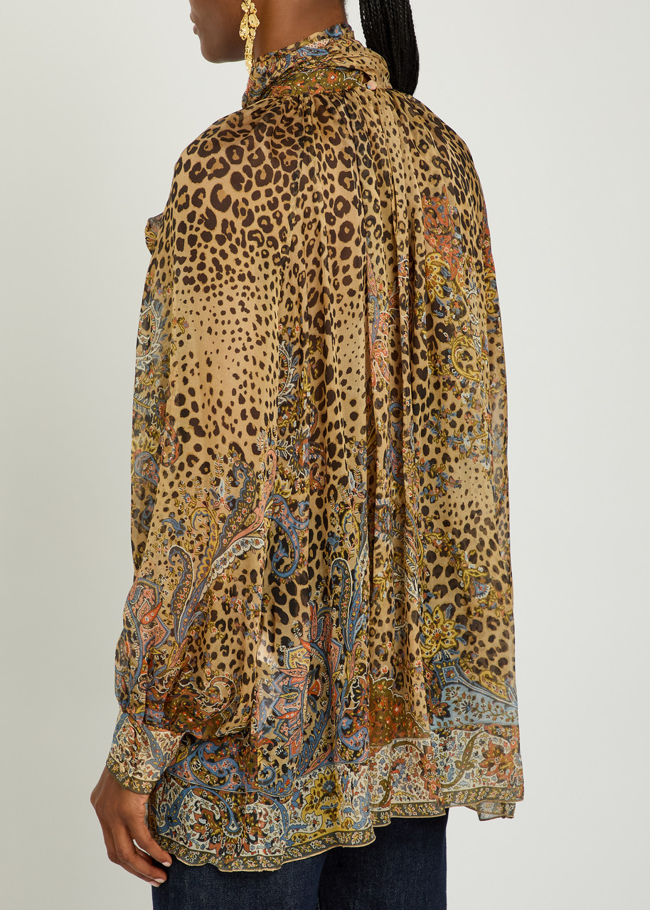  Etro Leopard-print Silk Blouse - Multicoloured 1 - 46 (uk14 / L) 