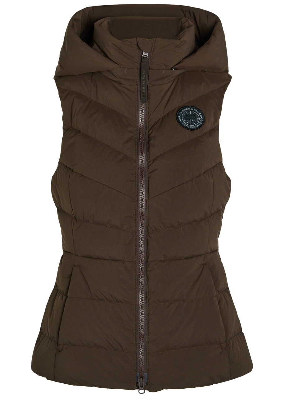 Canada Goose Clair Detachable-hood Padded Shell Gilet - Brown - L (UK14 / L)