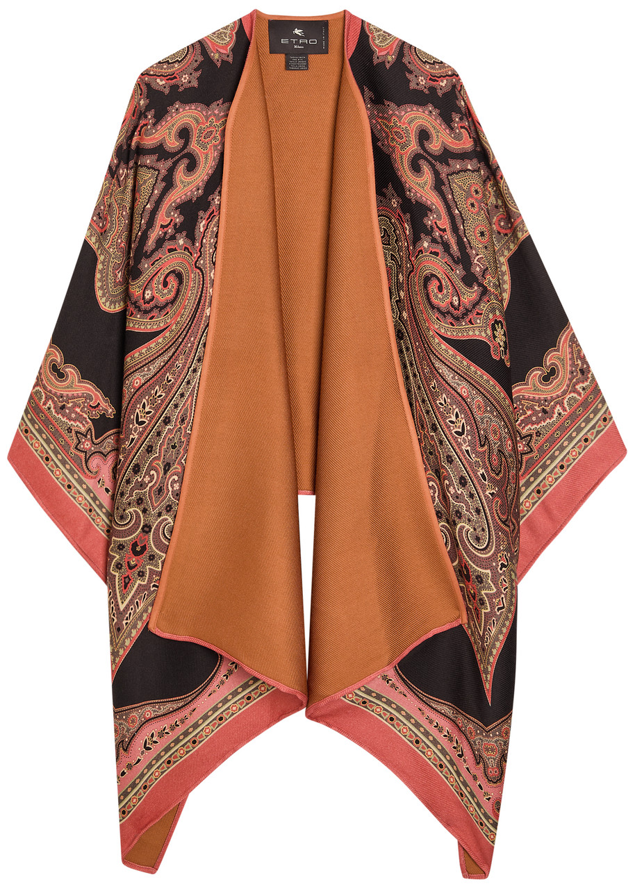 Etro Patterned-jacquard Wool-blend Cape - No Colour - One Size