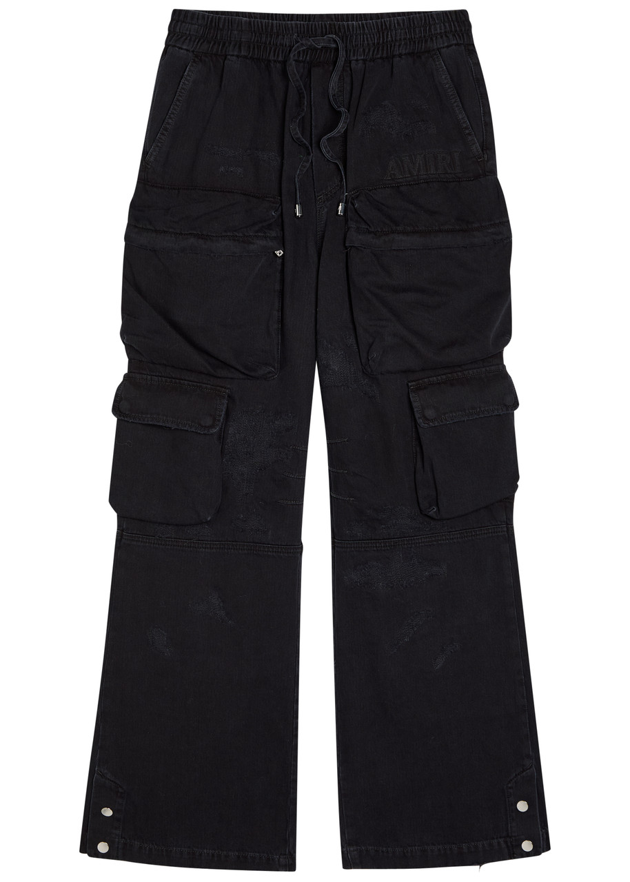 Amiri Distressed Denim Cargo Trousers – Black – XL Amiri Distressed Denim Cargo Trousers – Black – XL