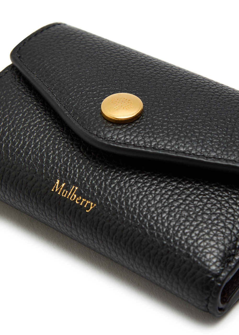 Mulberry Logo Grained Leather Wallet – Black – One Size