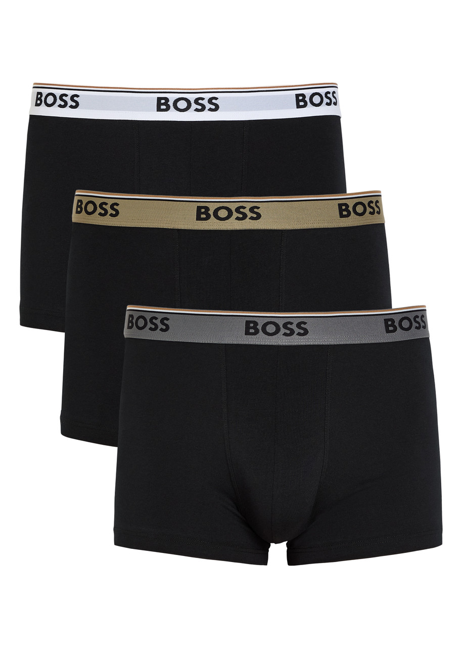 Boss Stretch-cotton Boxer Trunks – set Three – Black – L Boss Stretch-cotton Boxer Trunks – set Three – Black – L