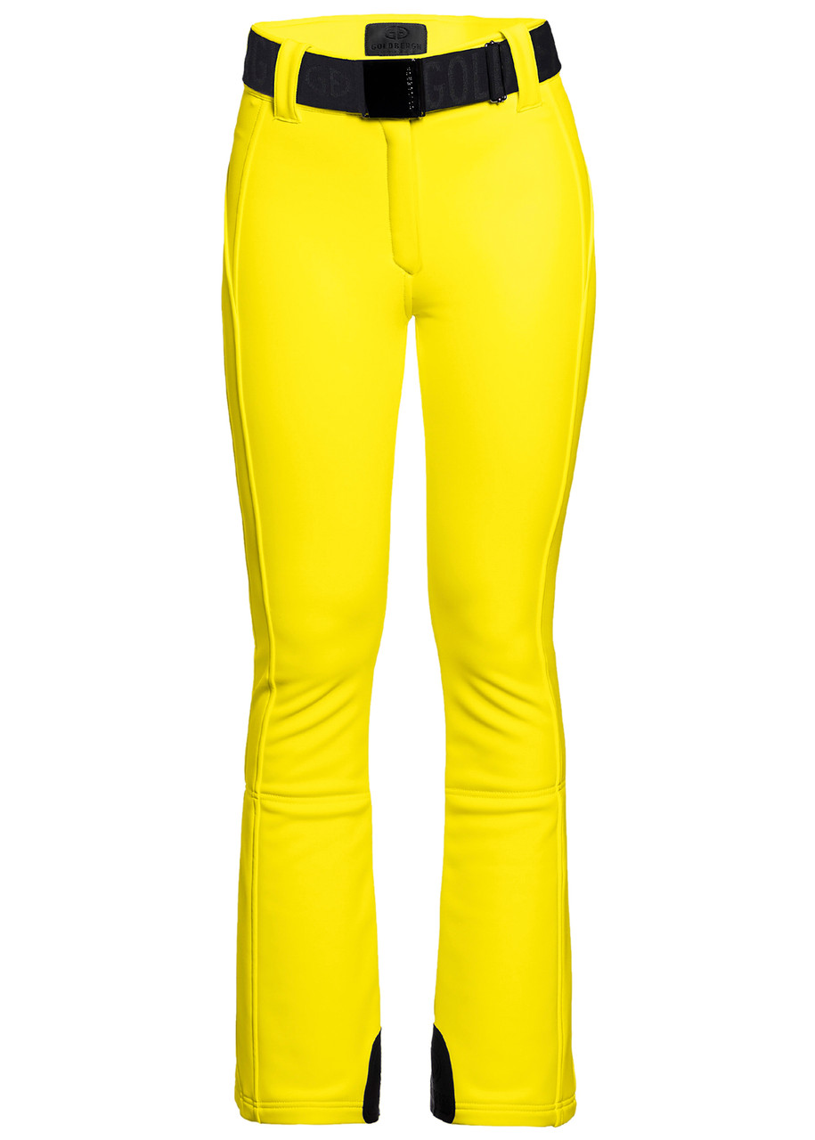 Goldbergh Pippa Belted Bonded Fleece ski Trousers - Yellow - 38 (UK10 / S)