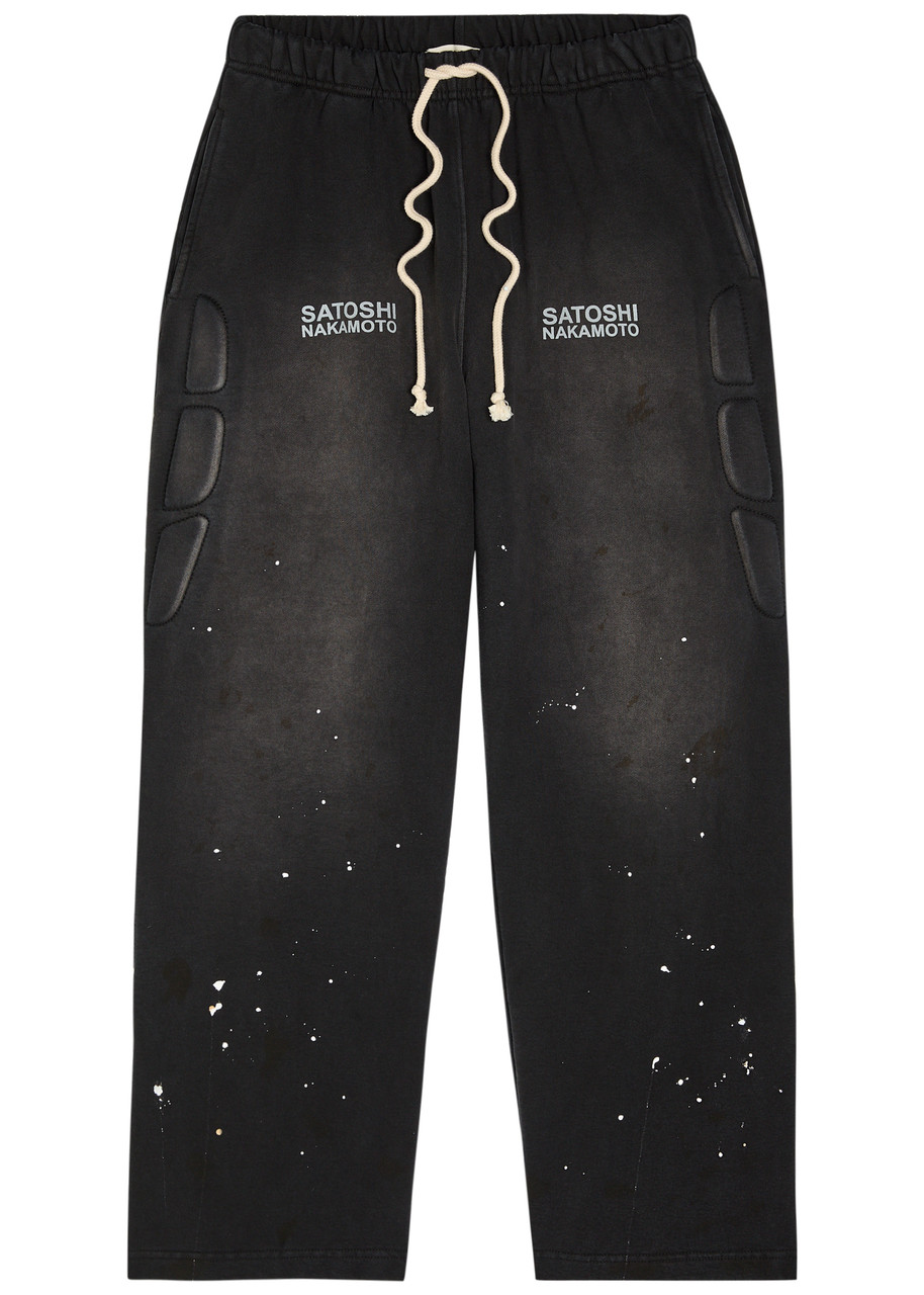 Satoshi Nakamoto Enduro Logo-print Embossed Cotton Sweatpants - Black - L