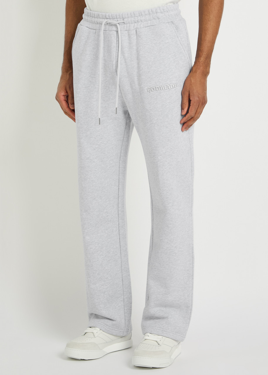  God Made Signature Logo Straight-leg Cotton Sweatpants - Grey - S 