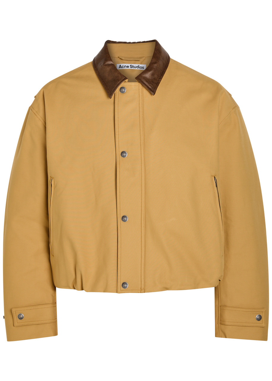 Acne Studios Opada Padded Leather-trim Cotton Jacket - Sand - 48 (IT48 / M)