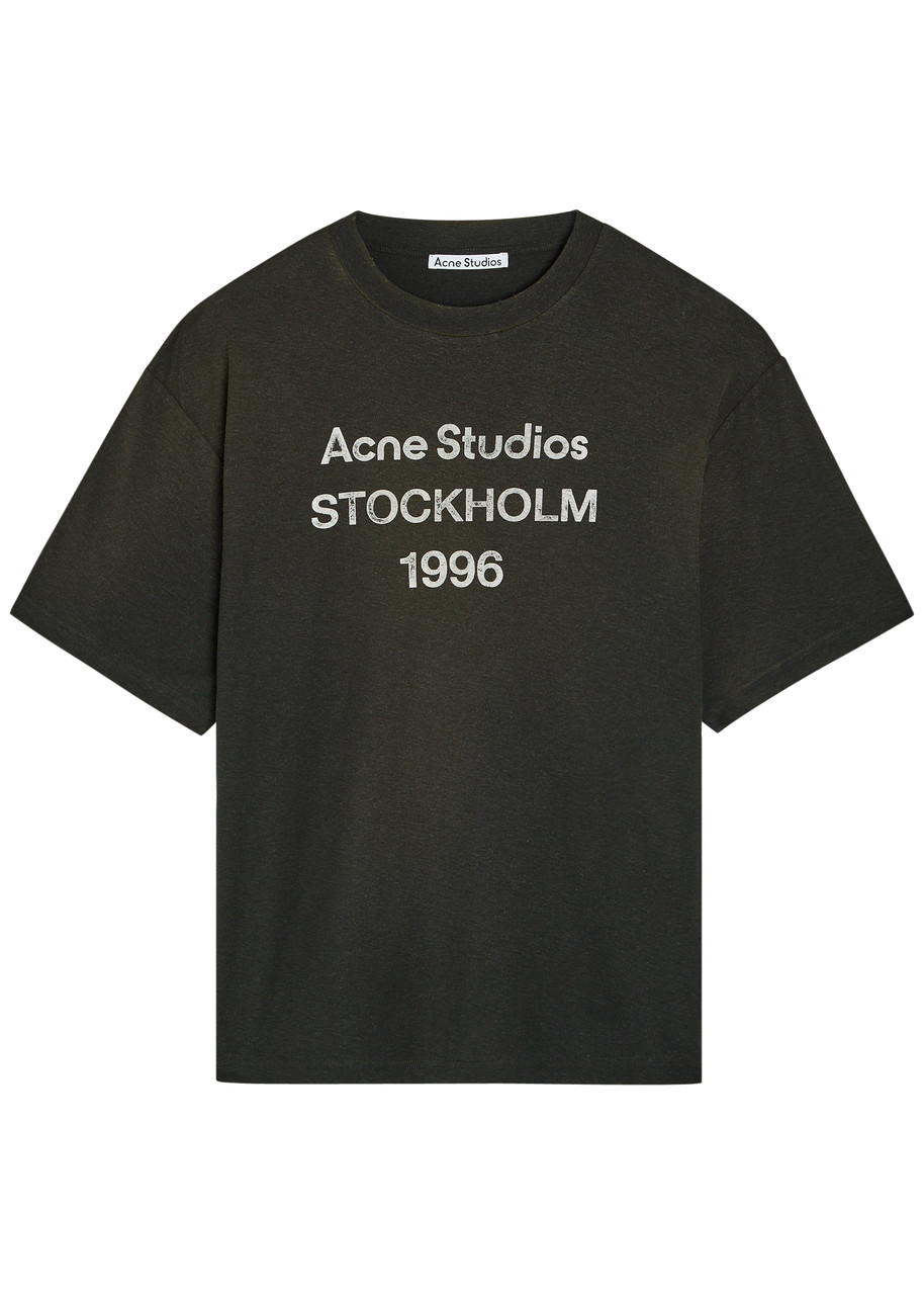 Acne Studios Exford Printed Cotton-blend T-shirt – Black – Xl/xxl