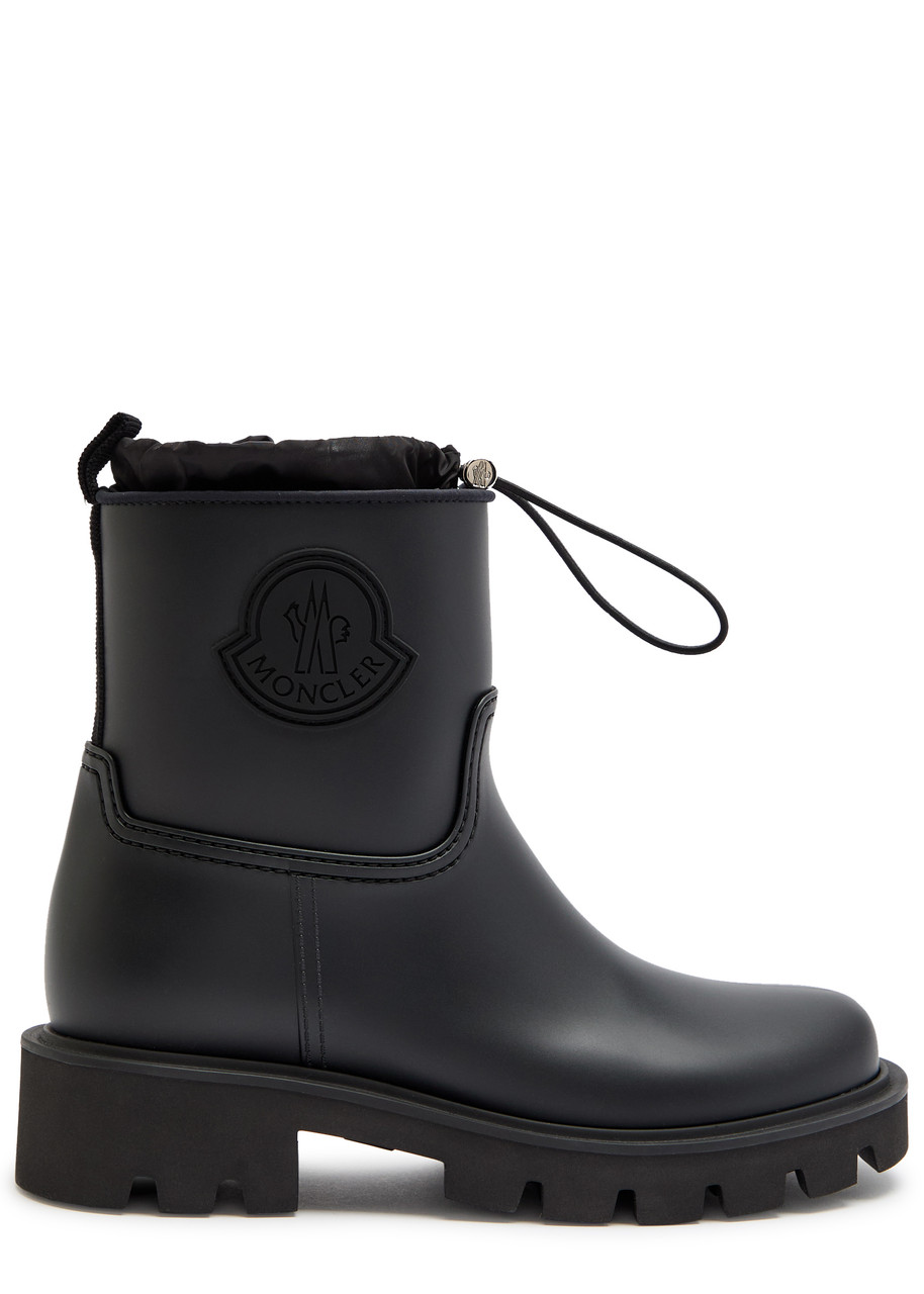 Moncler Kickstream Rubber Wellington Ankle Boots - Black - 40 (IT40 / UK7)
