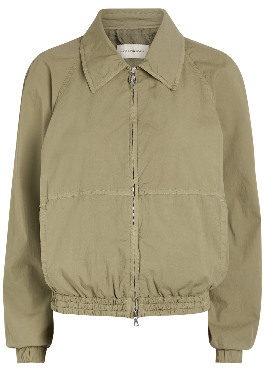 Dries Van Noten Viinnia Cotton-blend Poplin Bomber Jacket - Dark Grey - M (UK12 / M)