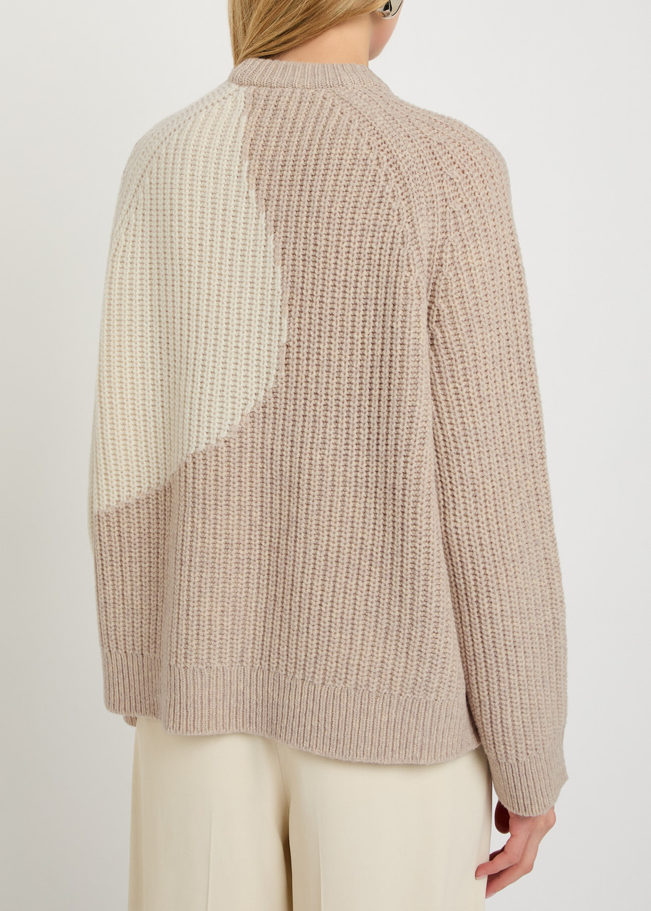  Akyn Remi Colour-blocked Wool Jumper - Cream - M (uk12 / M) 