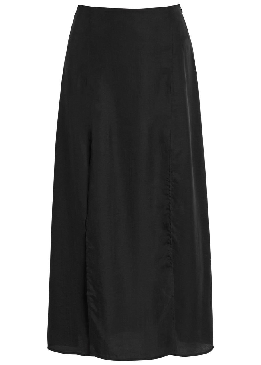 Akyn Elodie Front-slit Lyocell Skirt - Black - 8 (UK8 / S)