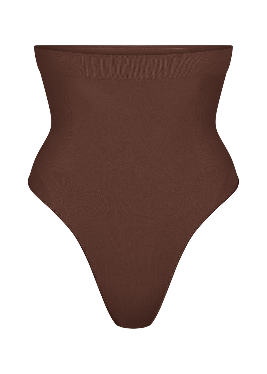 Skims Seamless Sculpt High-waisted Thong - Brown - XL (UK20)