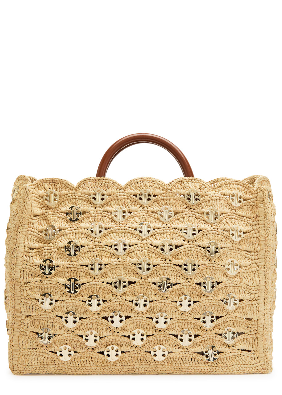Rabanne Sac A Main Embellished Raffia Tote bag - Natural - One Size