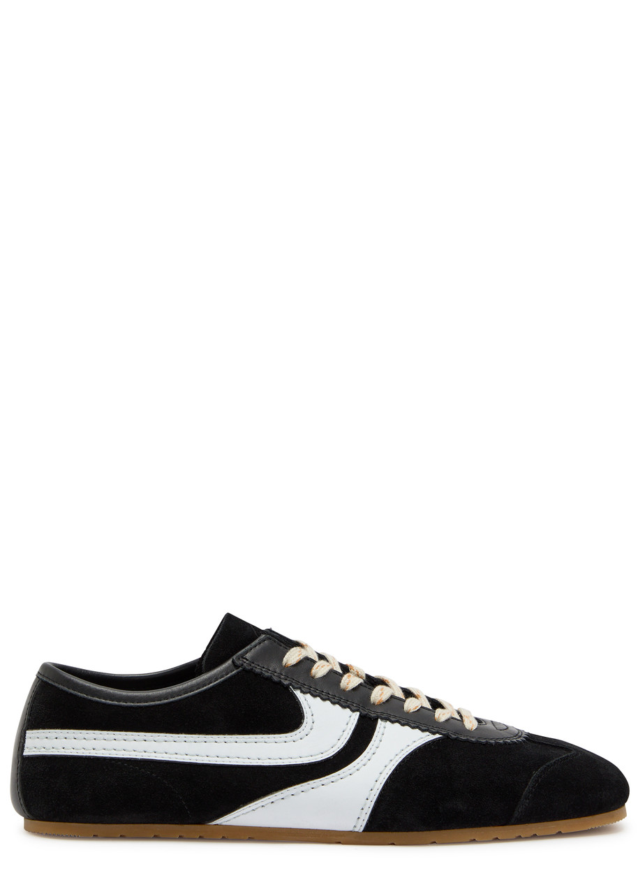 Dries Van Noten Panelled Leather and Suede Sneakers - Black And White - 44 (IT44 / UK10)