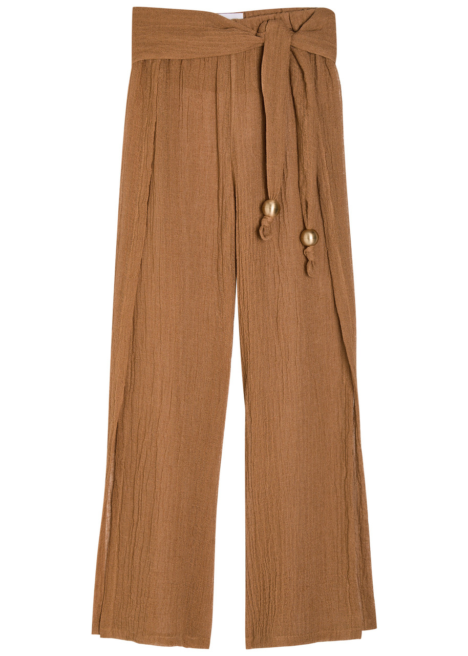 Lisa Marie Fernandez Open Side Linen-blend Beach Trousers - Light Brown - XS (UK6 / XS)
