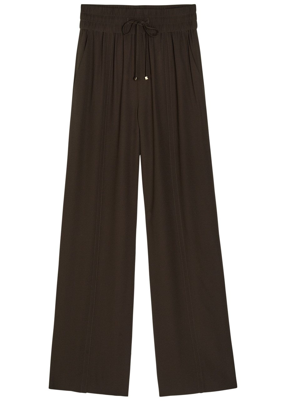 Joseph Dee Wide-leg Crepe Trousers - Brown - 42 (UK14 / L)