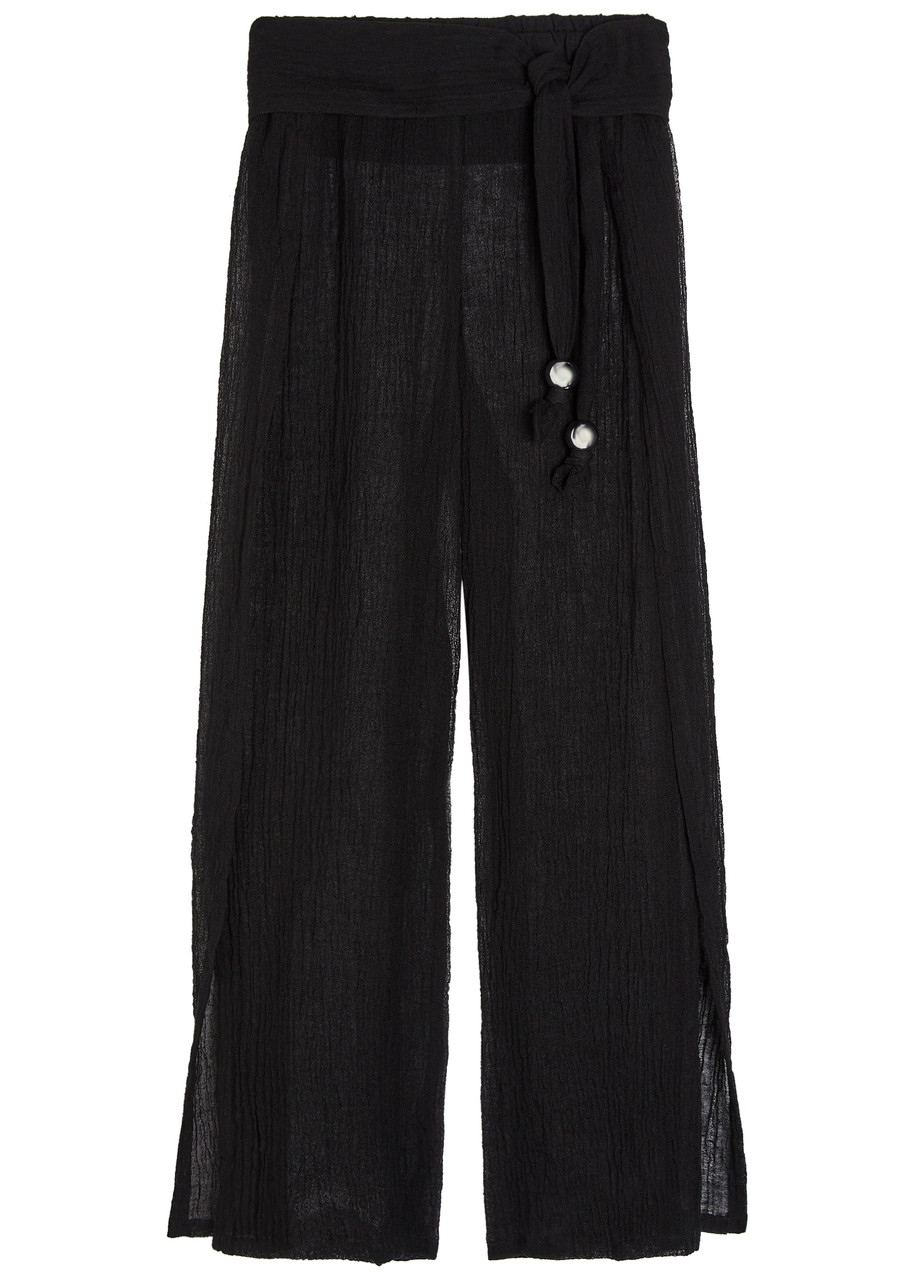 Lisa Marie Fernandez Open Side Linen-blend Beach Trousers - Black - XS (UK6 / XS)