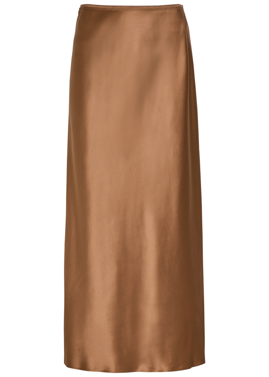 Joseph Isaak Silk Midi Slip Skirt - Rust - 40 (UK12 / M)