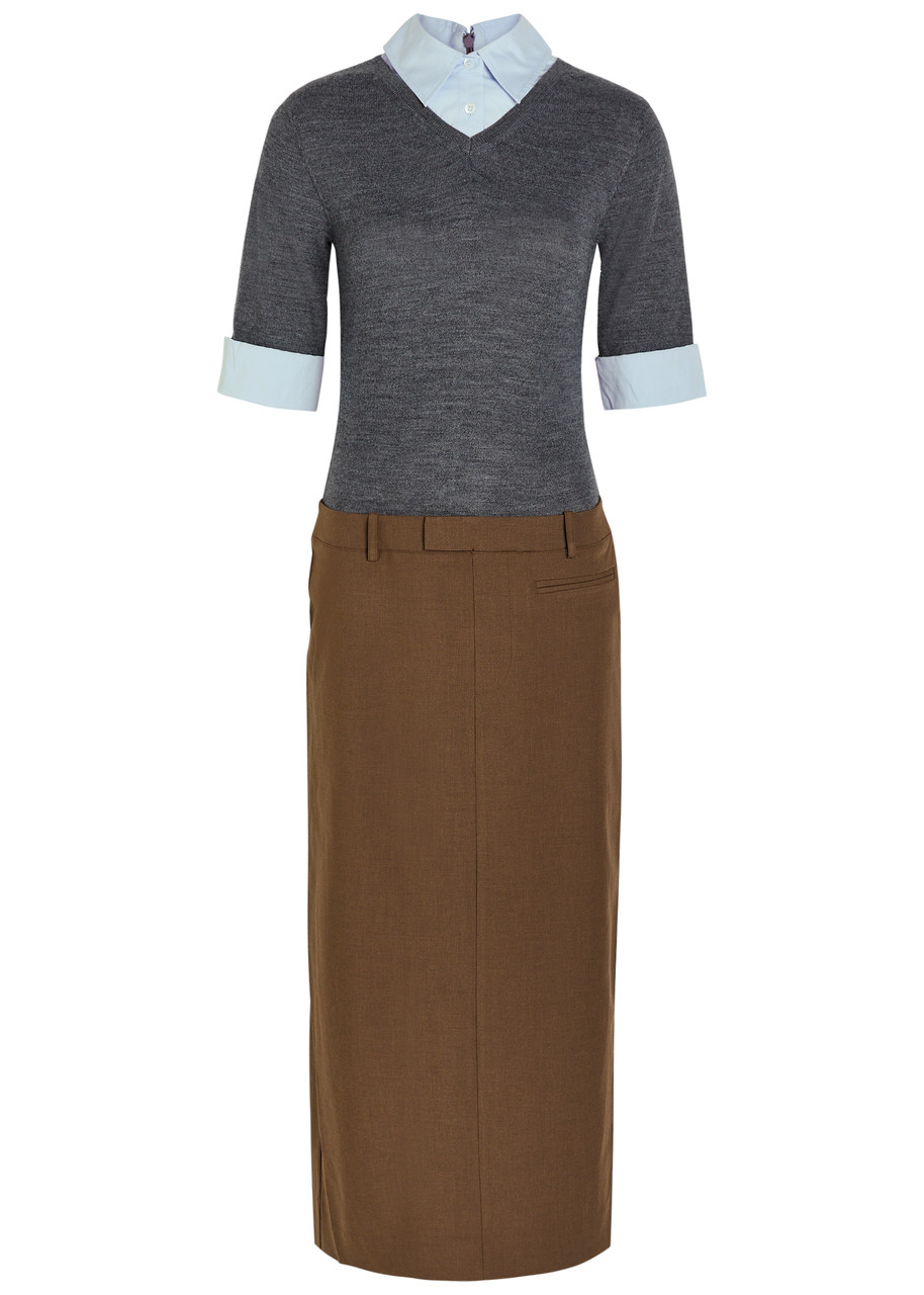 Staud Geo Layered Woven Midi Dress - Multicoloured - 12 (UK16 / XL)