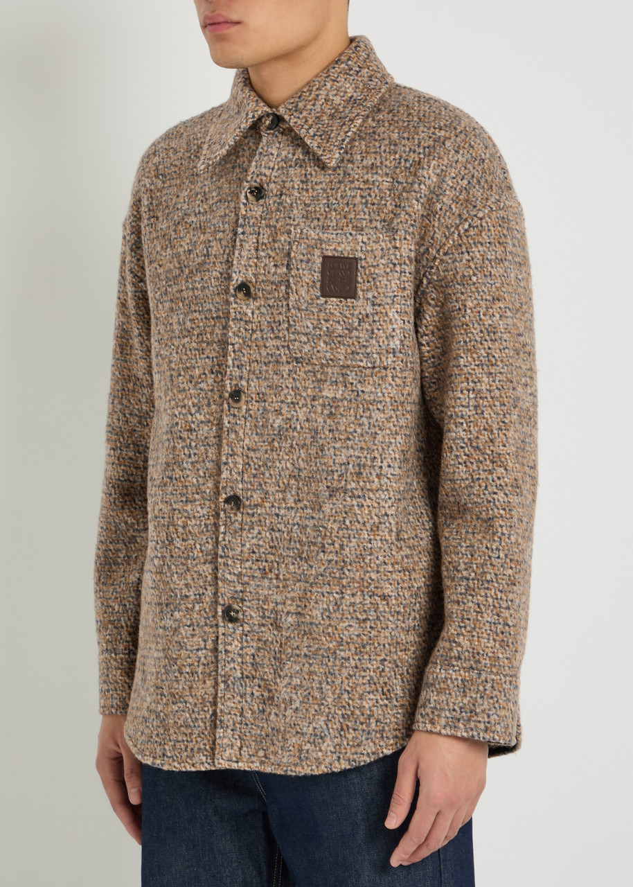  Loewe Logo-appliquéd Patterned Wool-blend Jacket - Beige - 48 (it48 / M) 