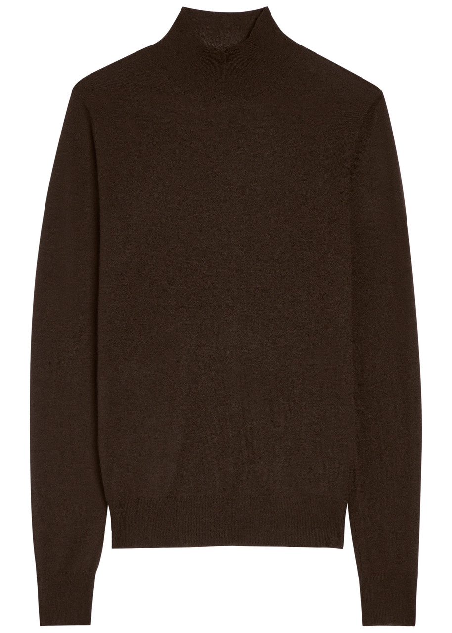 Joseph Mock-neck Cashmere top - Brown - S (UK8-10 / S)