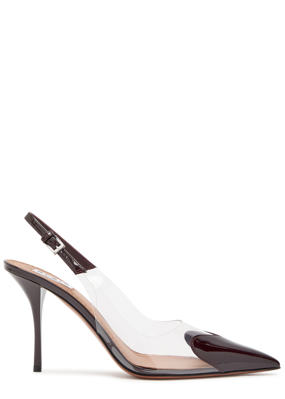 Alaïa Coeur 90 Patent Leather Slingback Pumps - Purple