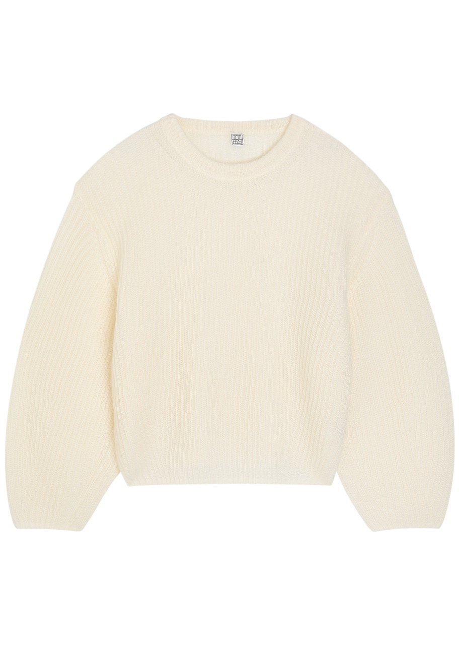 Totême Toteme Ribbed-knit Mohair-blend Jumper In Sand