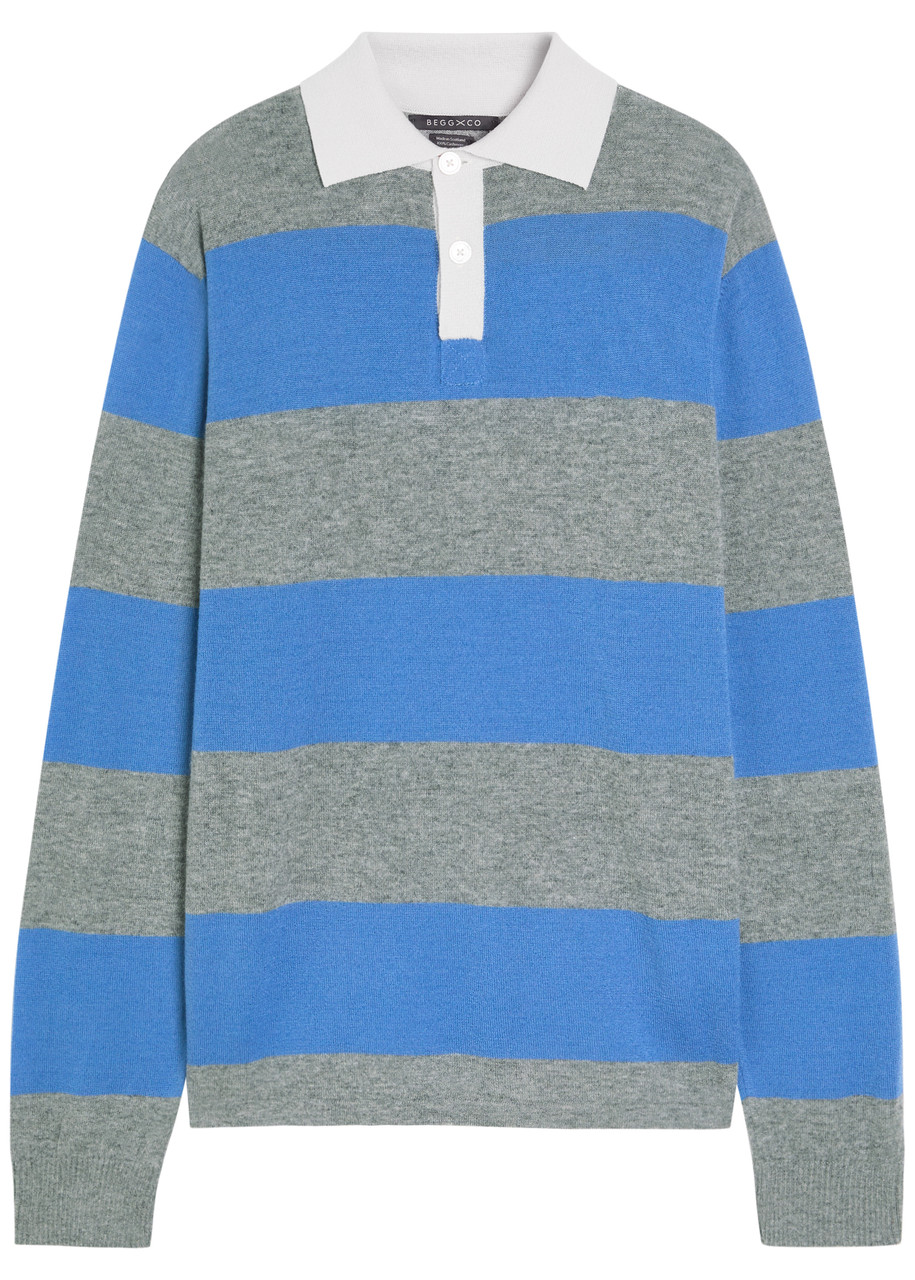 Begg X CO Striped Cashmere Rugby top - Grey - M