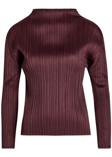 PLEATS PLEASE ISSEY MIYAKE Pleated mock-neck woven top | Harvey