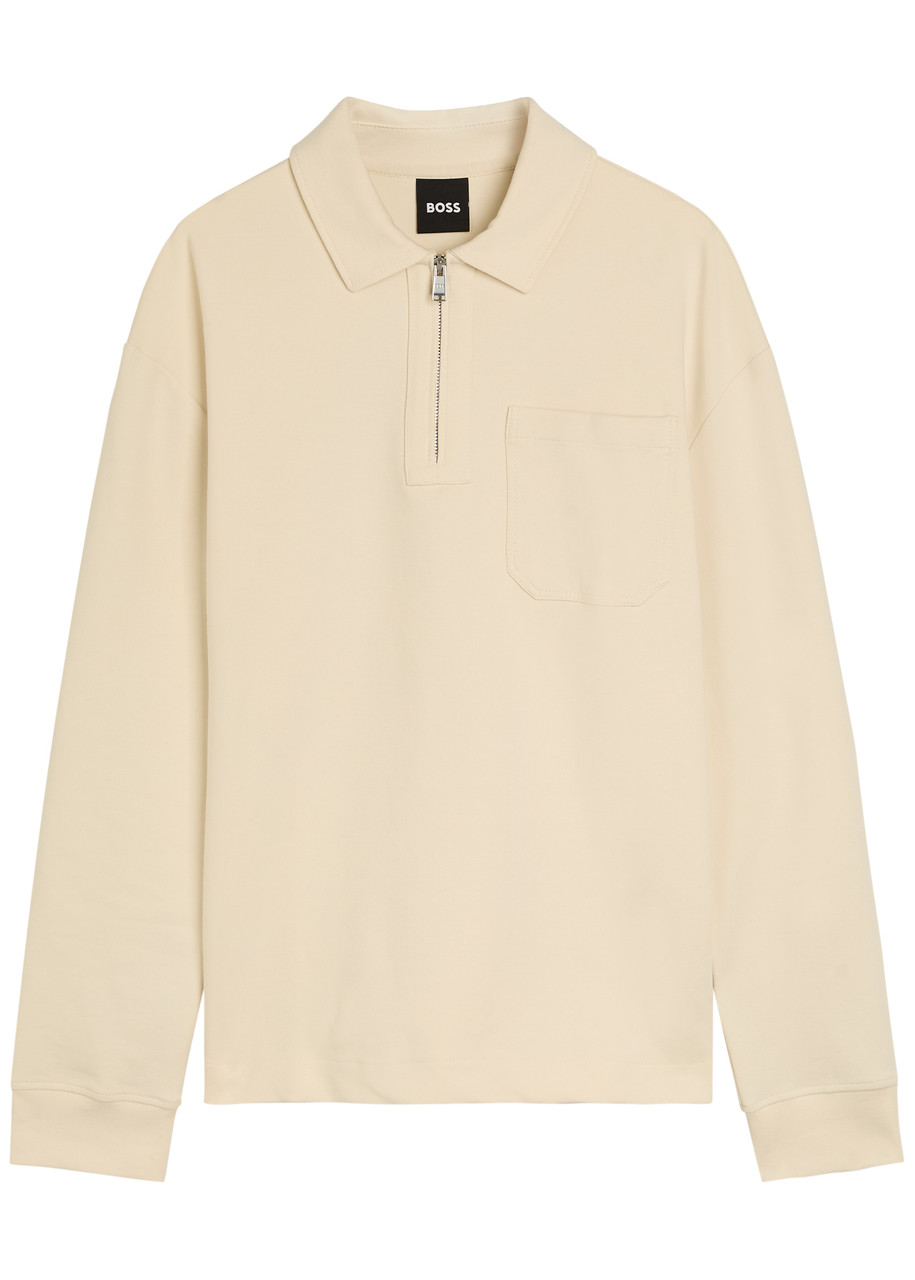 Boss Half-zip Cotton-blend Sweatshirt – Beige – M Boss Half-zip Cotton-blend Sweatshirt – Beige – M