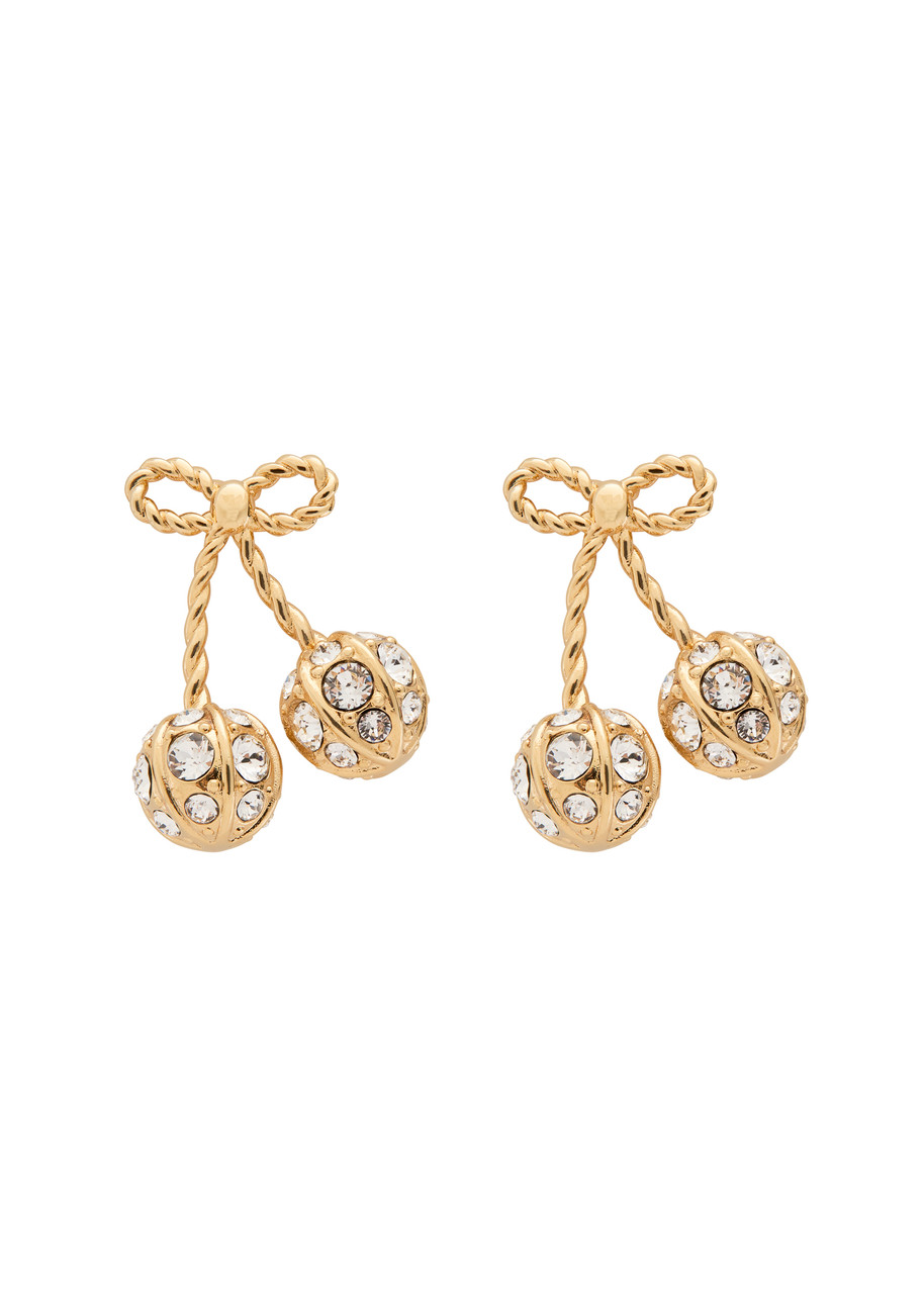 Valentino Garavani Cherryfic Swarovski Crystal-embellished Earrings - Gold - One Size